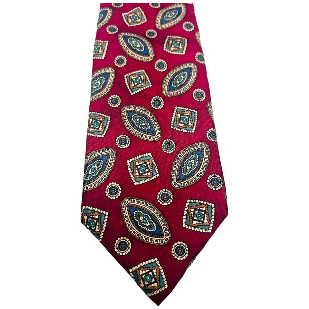 Pierre Balmain 100% Italian Silk Men's Tie Extra Long Burgundy